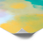 カラフル抽象芸術水絵画色 ポスター (角)