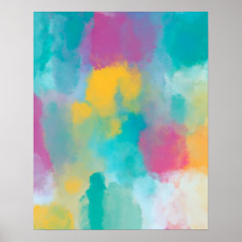 カラフル抽象芸術水絵画色 ポスター