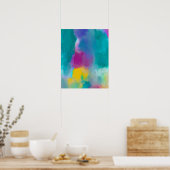 カラフル抽象芸術水絵画色 ポスター (キッチン)