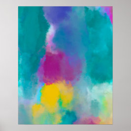 カラフル抽象芸術水絵画色 ポスター
