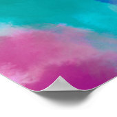 カラフル抽象芸術水絵画色 ポスター (角)