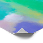 カラフル抽象芸術水絵画色 ポスター (角)
