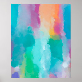 カラフル抽象芸術水絵画色 ポスター