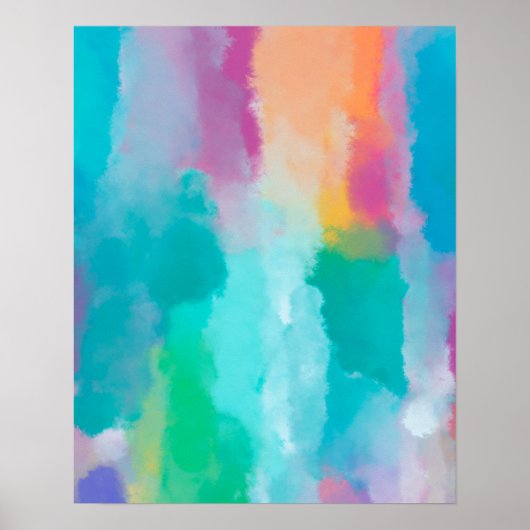カラフル抽象芸術水絵画色 ポスター (正面)