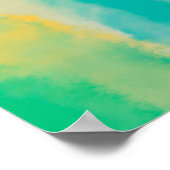 カラフル抽象芸術水絵画色 ポスター (角)