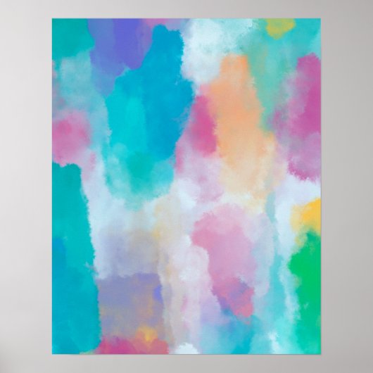 カラフル抽象芸術水絵画色 ポスター (正面)