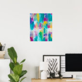 カラフル抽象芸術水絵画色 ポスター (ホームオフィス)