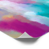 カラフル抽象芸術水絵画色 ポスター (角)