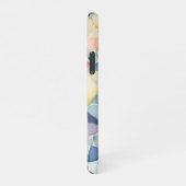 カラフル抽象芸術水色の形状名前をカスタムする iPhoneケース (右側)