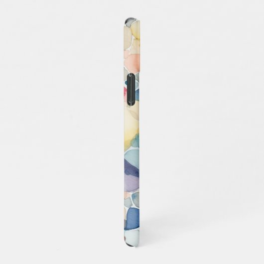 カラフル抽象芸術水色の形状名前をカスタムする iPhoneケース (右側)