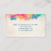 カラフル抽象芸術水色ツリー 名刺 (裏面)