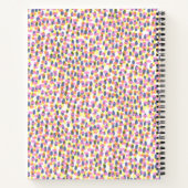 カラフル抽象芸術水色ドットカスタムレシピ ノートブック (裏面)