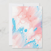 カラフル抽象芸術水色結婚式招待状 招待状 (裏面)