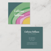 カラフル抽象芸術水色 スクエア名刺 (正面/裏面)