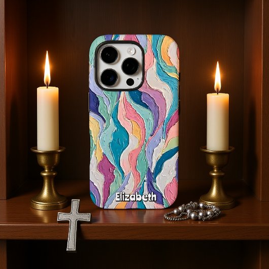 カラフル抽象芸術波インソフトパステル Case-Mate iPhoneケース