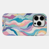 カラフル抽象芸術波インソフトパステル Case-Mate iPhoneケース (裏面 (横))