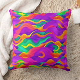 カラフル抽象芸術波デザイン クッション
