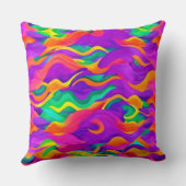カラフル抽象芸術波デザイン クッション (裏面)