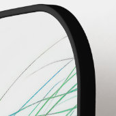 カラフル抽象芸術波デザイン ピックルボールラケット (左詳細)