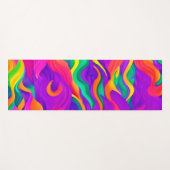 カラフル抽象芸術波デザイン ヨガマット (正面(横))
