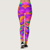 カラフル抽象芸術波デザイン レギンス (裏面)