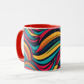 カラフル抽象芸術波パターン マグカップ (正面左)