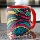 カラフル抽象芸術波パターン マグカップ