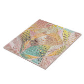 カラフル抽象芸術波幾何学模様 タイル (側面)