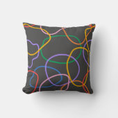 カラフル抽象芸術波線パターン クッション (正面)