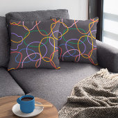 カラフル抽象芸術波線パターン クッション