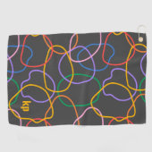 カラフル抽象芸術波線パターン ゴルフタオル (横)