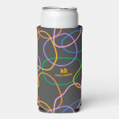 カラフル抽象芸術波線パターン スリム缶クーラー (Seltzer正面)