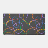カラフル抽象芸術波線パターン デスクマット (正面)