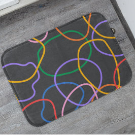 カラフル抽象芸術波線パターン バスマット