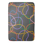 カラフル抽象芸術波線パターン バスマット (正面縦)