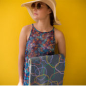 カラフル抽象芸術波線パターン ビーチタオル