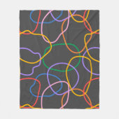 カラフル抽象芸術波線パターン フリースブランケット (正面)