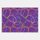 カラフル抽象芸術波線パターン ラッピングペーパーシート (正面3)