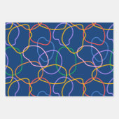 カラフル抽象芸術波線パターン ラッピングペーパーシート (正面2)