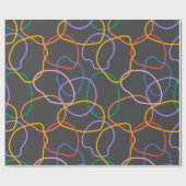 カラフル抽象芸術波線パターン ラッピングペーパー (フラット)