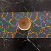 カラフル抽象芸術波線パターン ロングテーブルランナー