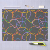 カラフル抽象芸術波線パターン 薄葉紙 (クラフト)