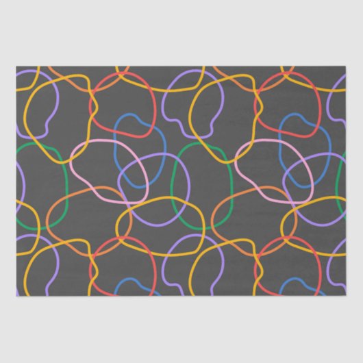 カラフル抽象芸術波線パターン 薄葉紙 (正面)