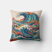 カラフル抽象芸術波装飾用クッション クッション (裏面)