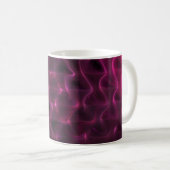 カラフル抽象芸術波黒の背景 コーヒーマグカップ (正面右)