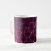 カラフル抽象芸術波黒の背景 コーヒーマグカップ (正面左)