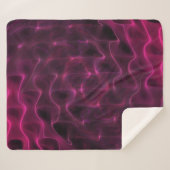 カラフル抽象芸術波黒の背景 シェルパブランケット (正面(横))