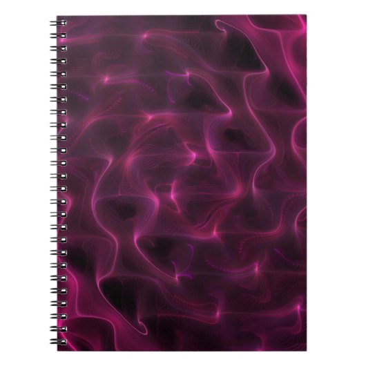 カラフル抽象芸術波黒の背景 ノートブック (正面)