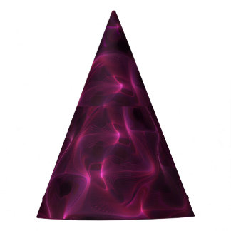 カラフル抽象芸術波黒の背景 パーティーハット