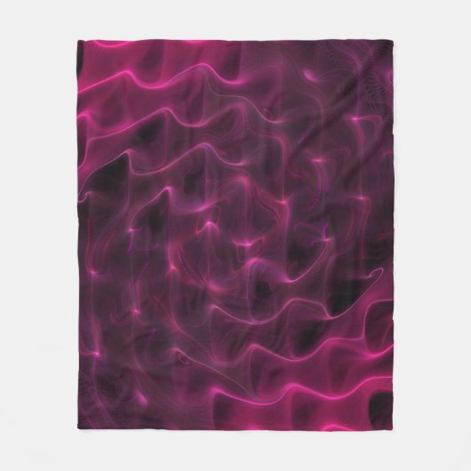 カラフル抽象芸術波黒の背景 フリースブランケット (正面)